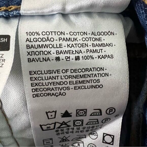 Levi's Womens 501 Jean Shorts Denim Cherry Embroidered Cut Off Medium Wash 31 - Picture 5 of 8